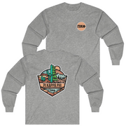 grey Pi Kappa Phi Graphic Long Sleeve T-Shirt | Desert Mountains | Pi Kappa Phi Apparel and Merchandise 
