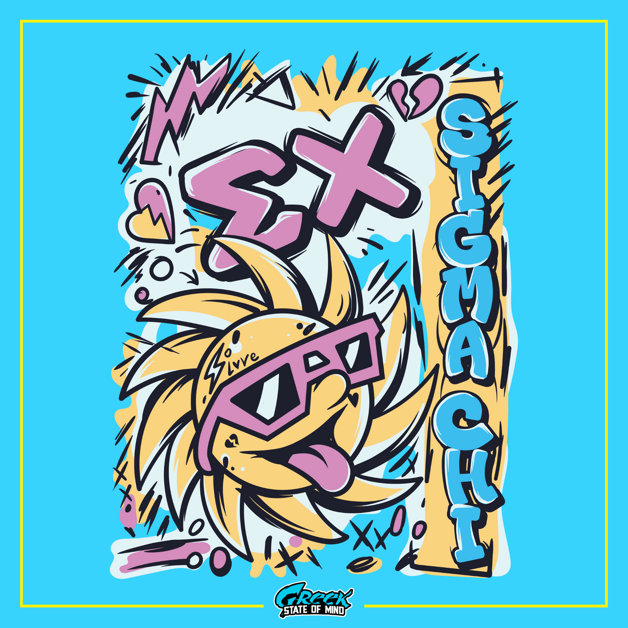 Sigma Chi Graphic Crewneck Sweatshirt | Fun in the Sun | Sigma Chi Fraternity Apparel design 