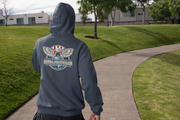 Navy Sigma Phi Epsilon Graphic Hoodie | The Fraternal Order | SigEp Fraternity Clothes and Merchandise model 