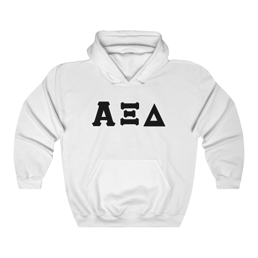 AXiD Printed Letters | Black with White Border Hoodie