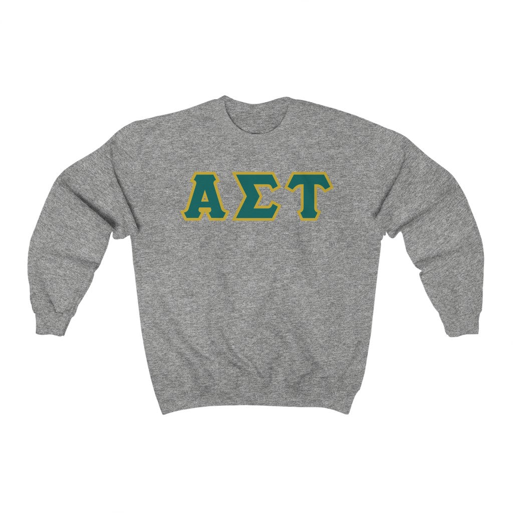 AST Printed Letters | Emerald with Gold Border Crewnecks