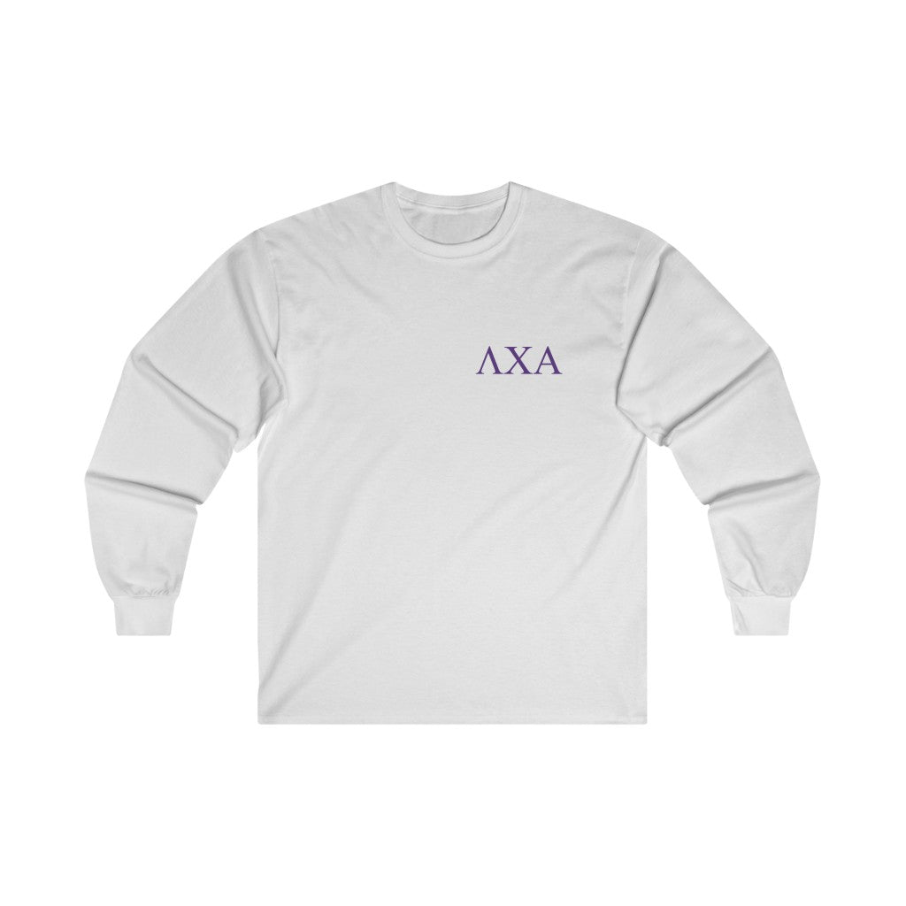 Lambda Chi Alpha Graphic Long Sleeve T-Shirt | Purple Letters LC