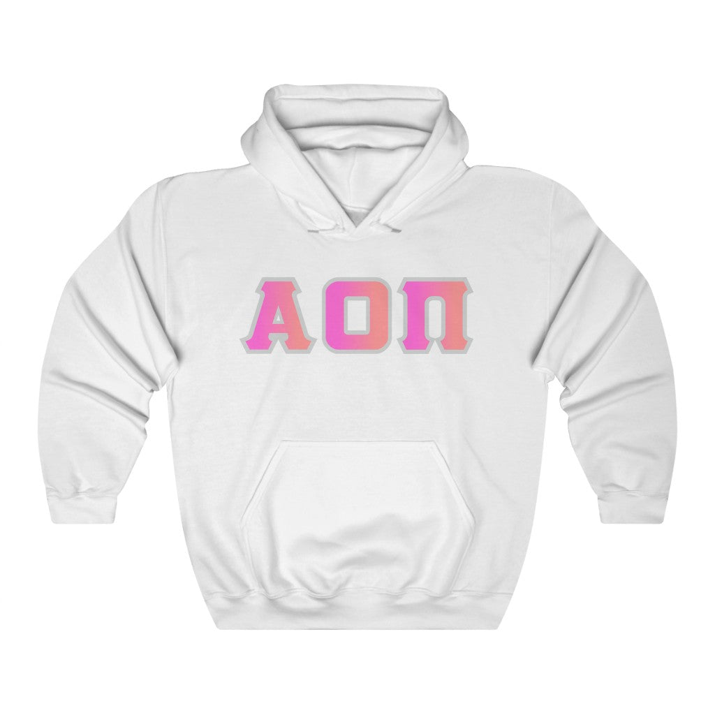 AOII Printed Letters | Bubble Gum Hoodie