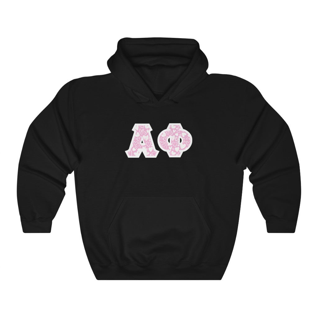 Alpha Phi Printed Letters Camouflage Hoodie
