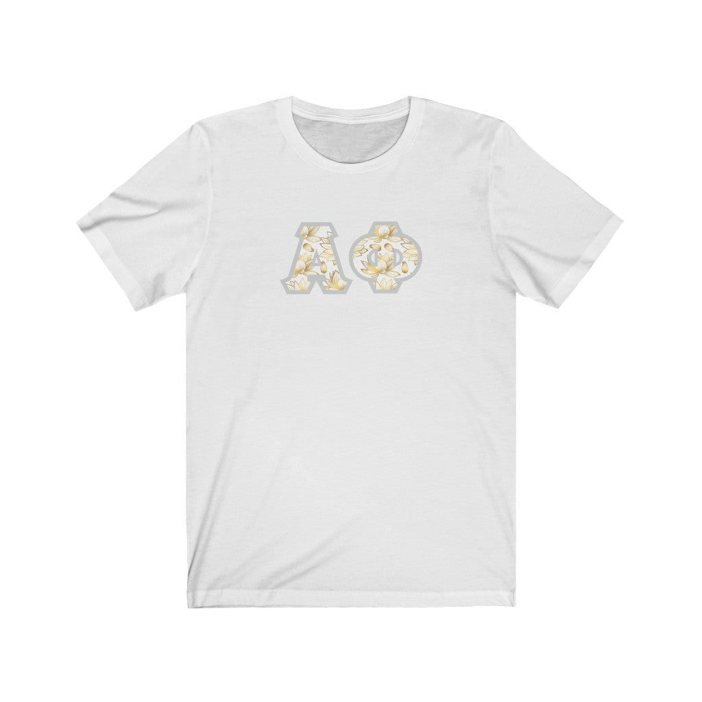 Alpha Phi Printed Letters | Golden Lotus T-Shirt