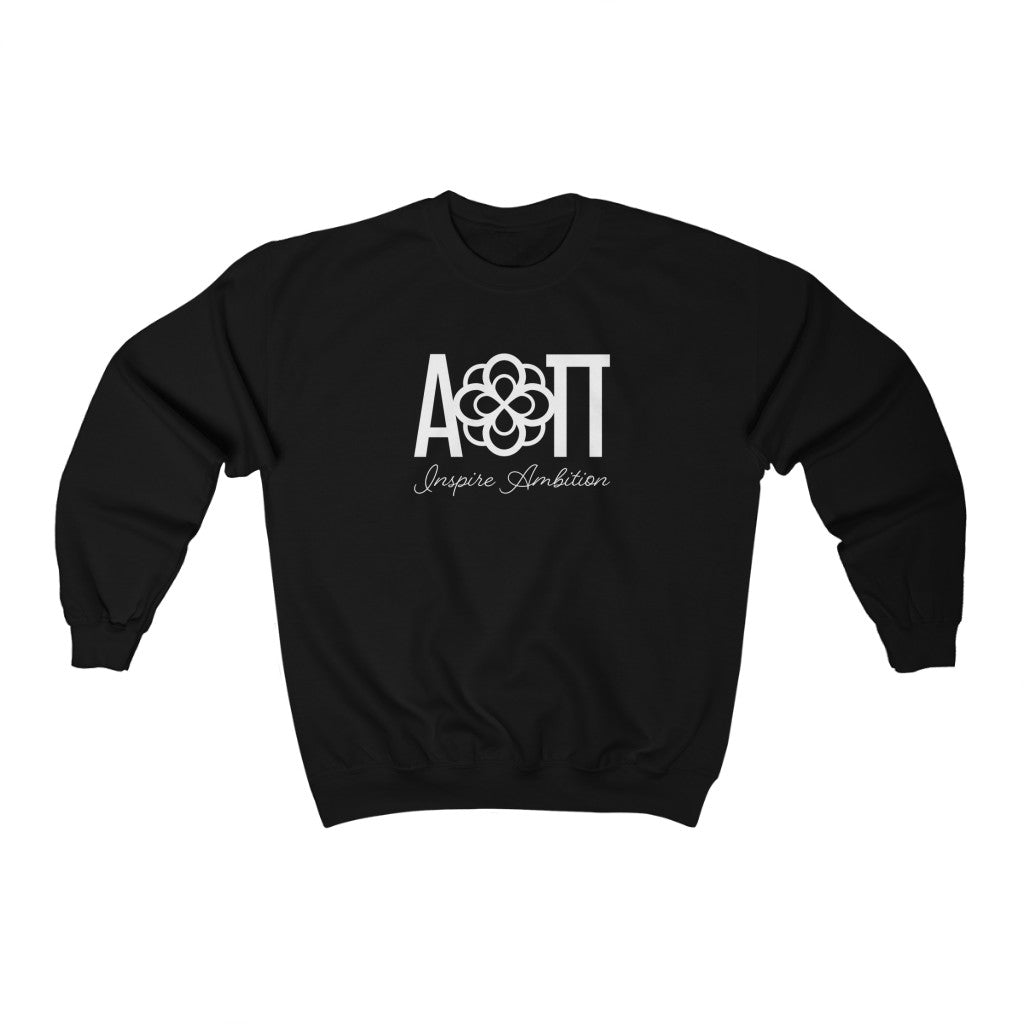 Alpha Omicron Pi Graphic Crewneck Sweatshirt | Infinity Rose Letters - Tagline