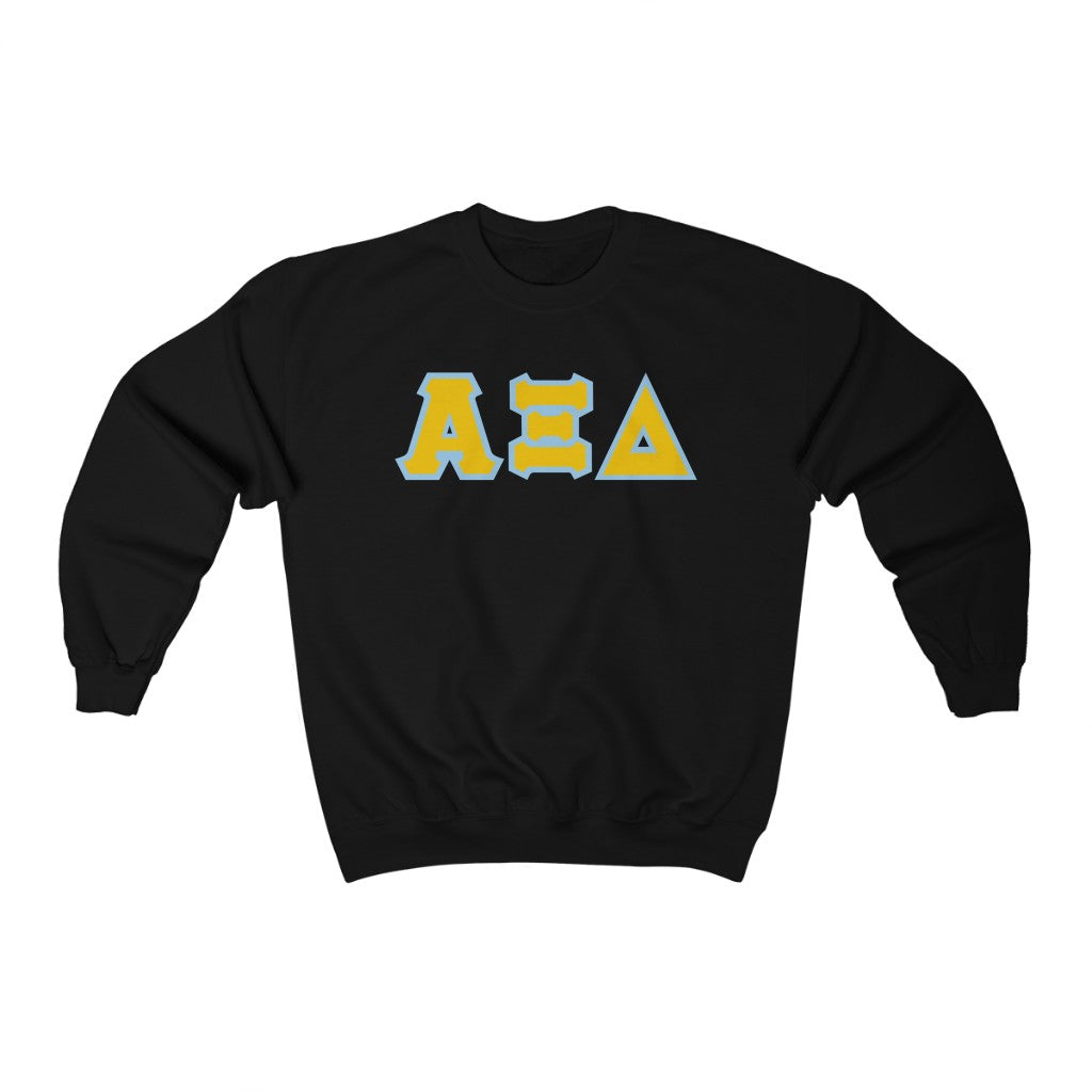 AXiD Print Letters | Gold with Griffin Blue Border Crewneck