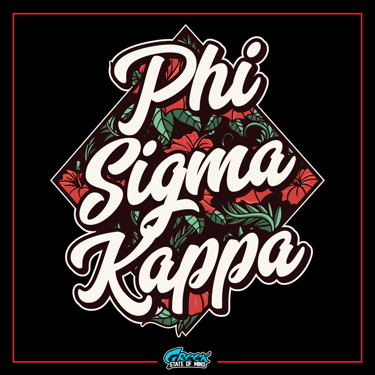 the phrase phi sigma kapa on a black background