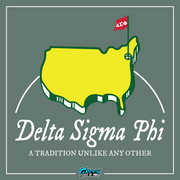 the delta signa phi logo with a flag on it