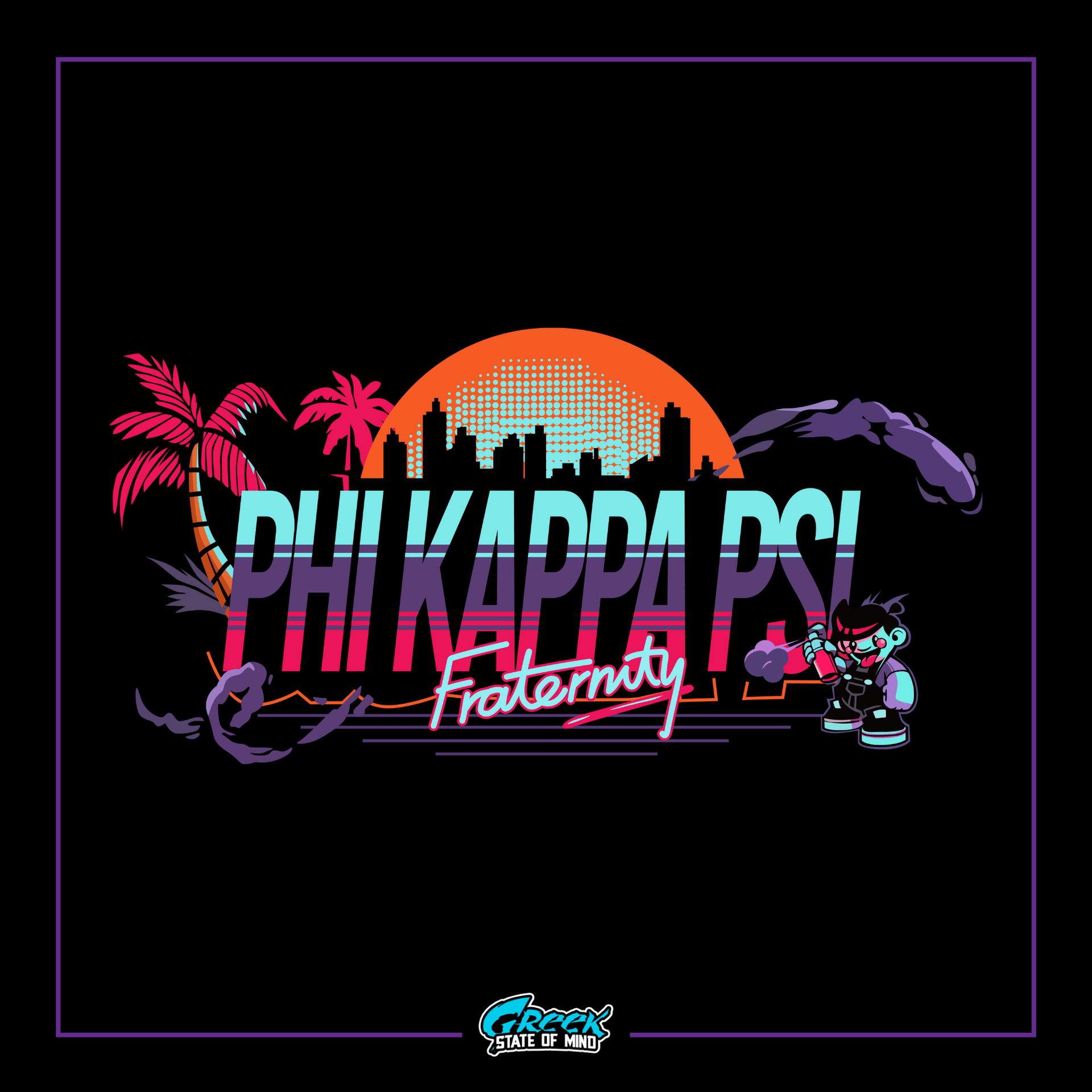 the logo for phi kapapsi, a retro video game