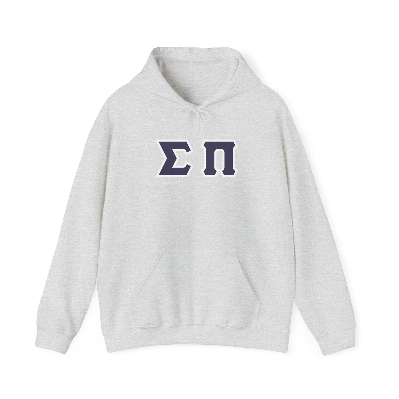 Sigma Pi Printed Letter Hoodie | Purple with White Border