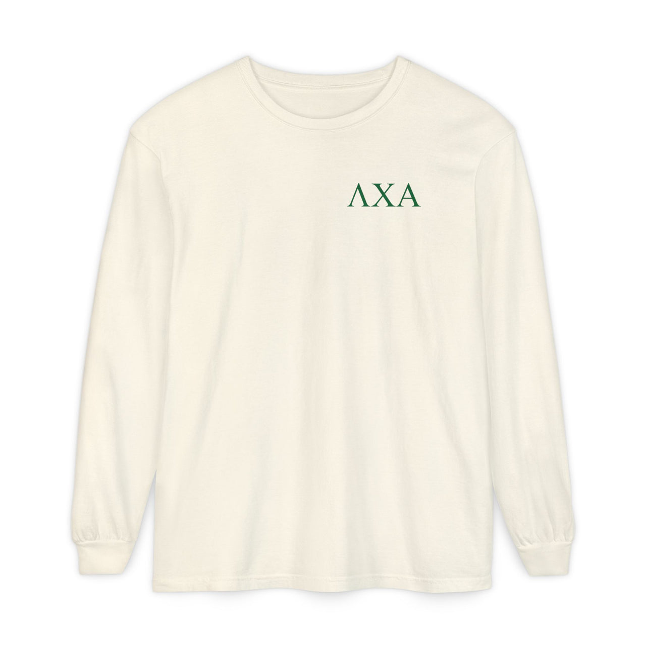 Lambda Chi Alpha Graphic Long Sleeve T-Shirt | Green Letters LC