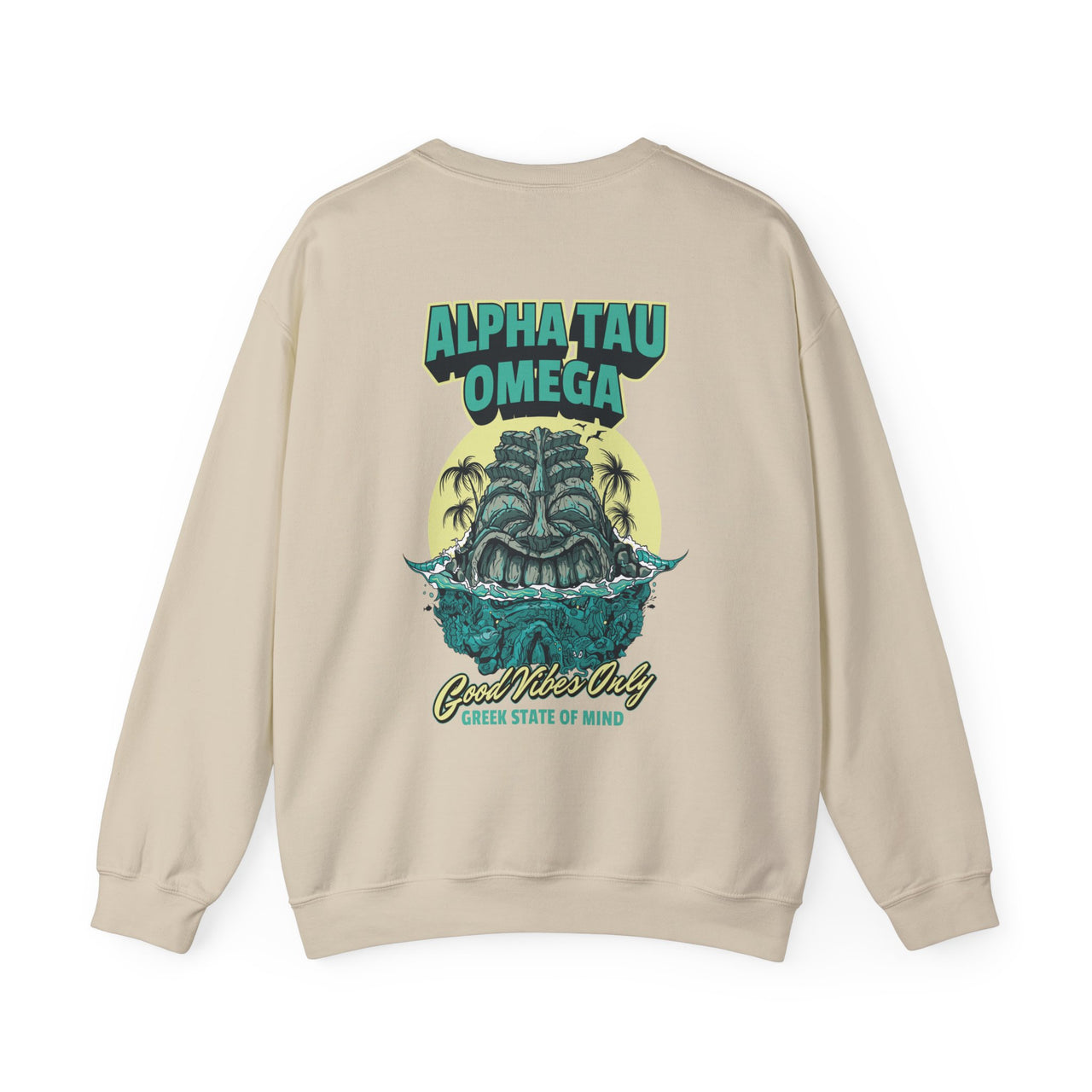 Alpha Tau Omega Graphic Crewneck Sweatshirt | Good Vibes Only