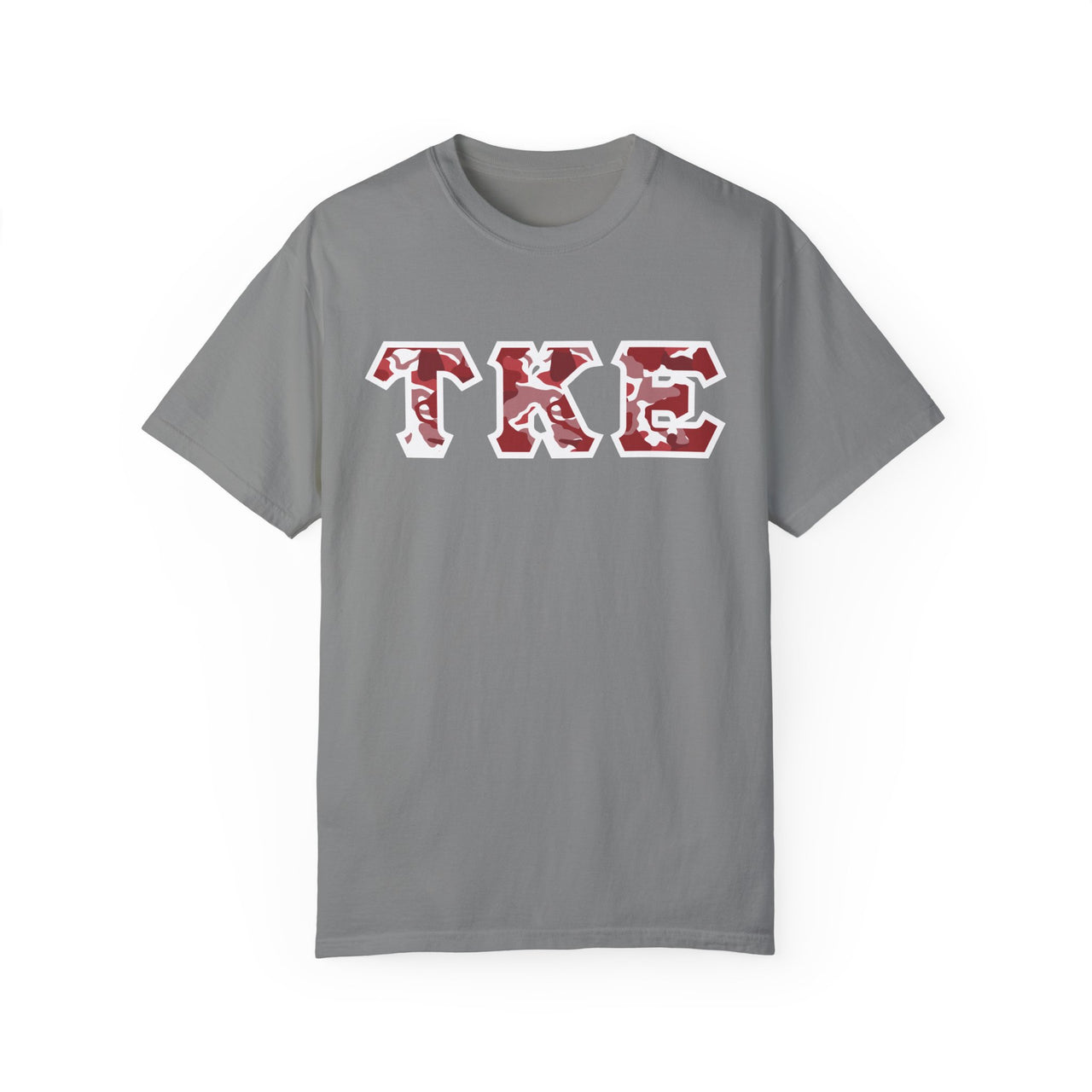 Tau Kappa Epsilon Printed Letter T-Shirt | Red Camouflage