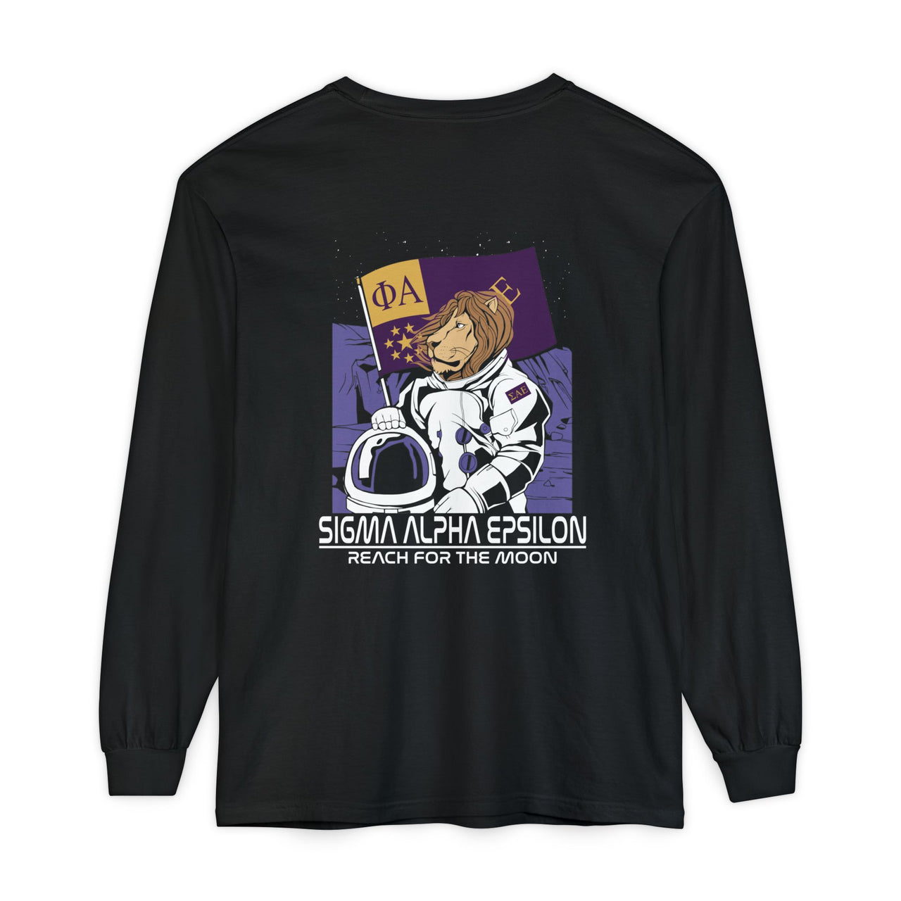 Sigma Alpha Epsilon Graphic Long Sleeve T-Shirt | Space Lion