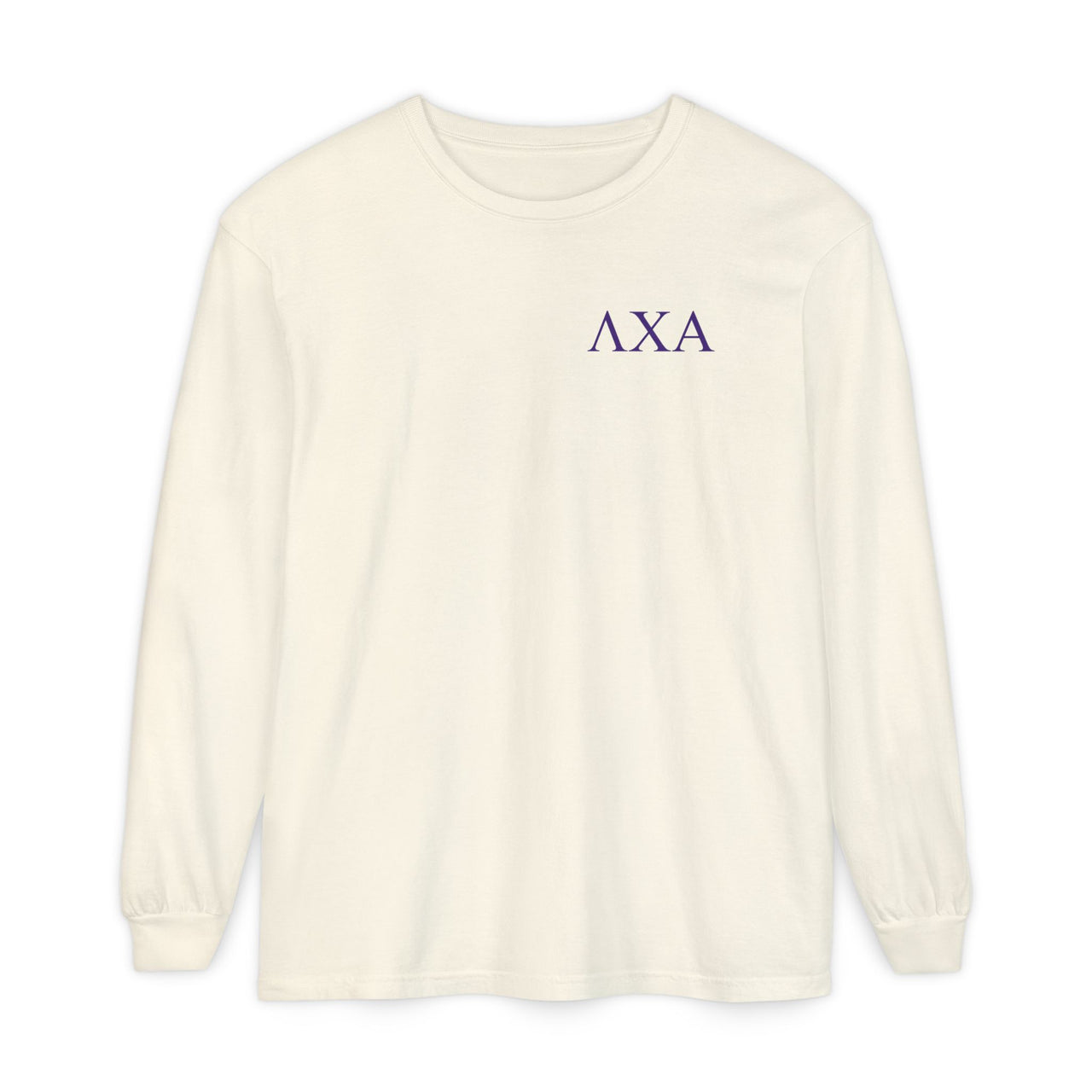 Lambda Chi Alpha Graphic Long Sleeve T-Shirt | Purple Letters LC