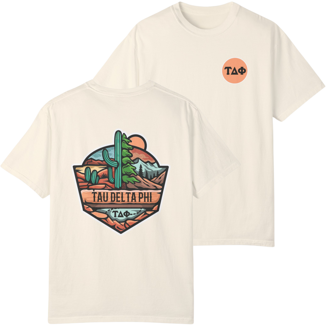 Tau Delta Phi Graphic T-Shirt | Desert Mountains