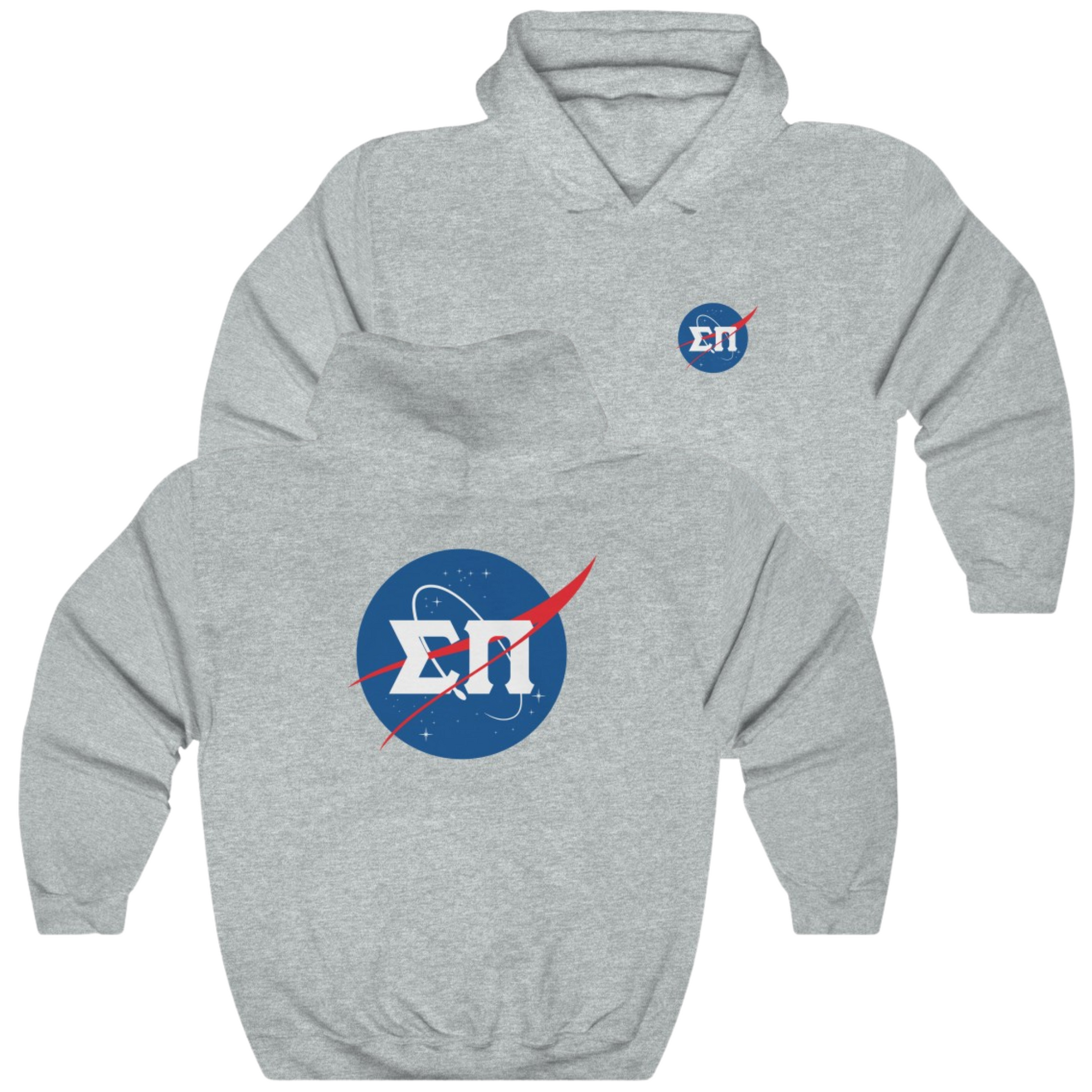 Grey Sigma Pi Graphic Hoodie | Nasa 2.0 | Sigma Pi Apparel and Merchandise