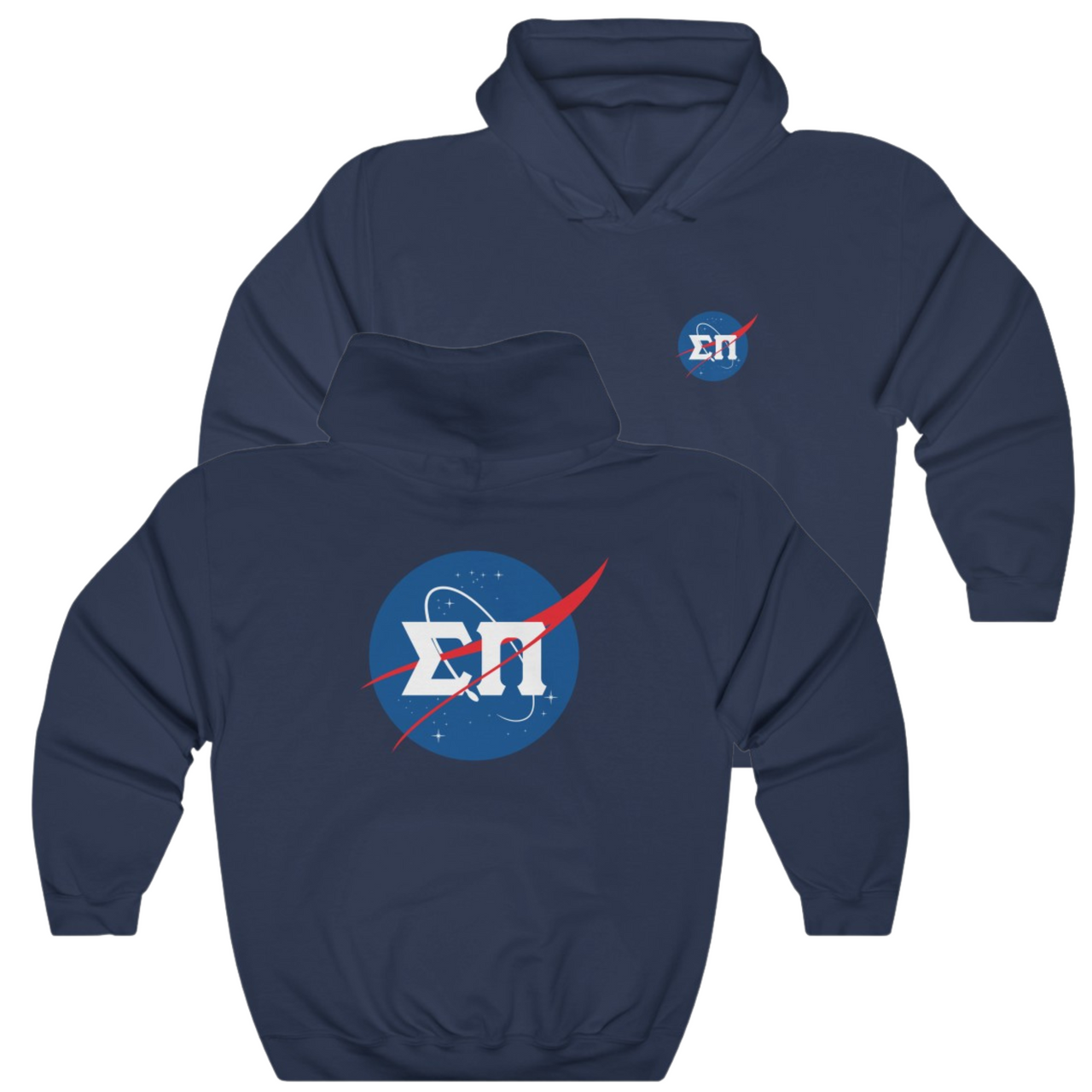 Navy Sigma Pi Graphic Hoodie | Nasa 2.0 | Sigma Pi Apparel and Merchandise