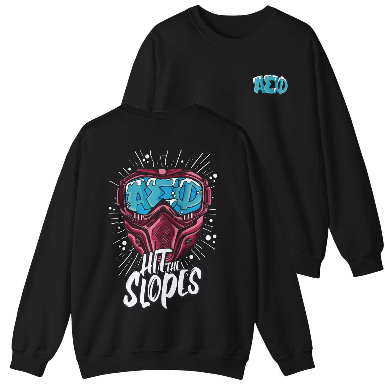 Alpha Sigma Phi Graphic Crewneck Sweatshirt | Hit the Slopes
