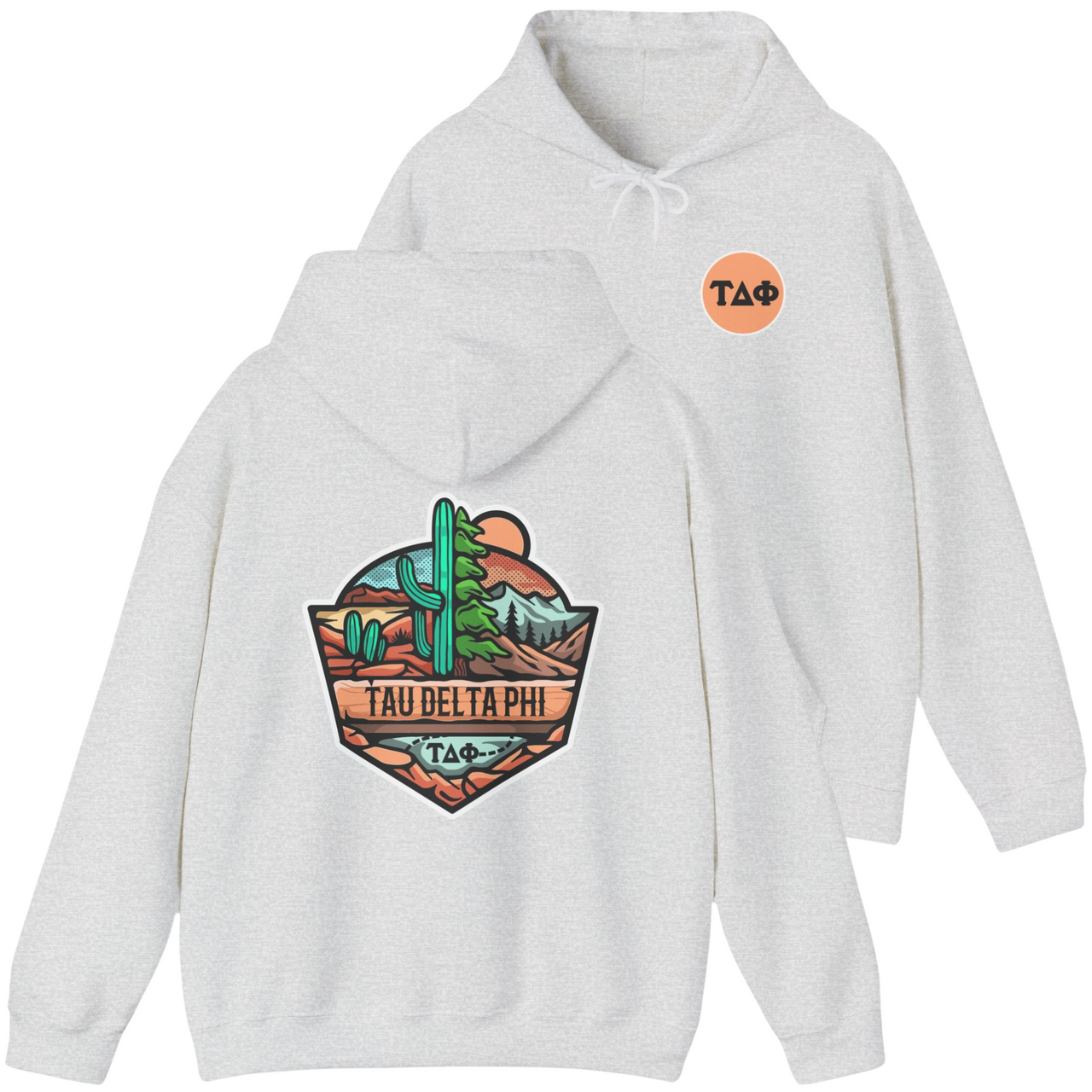 Tau Delta Phi Graphic Hoodie | Desert Mountains