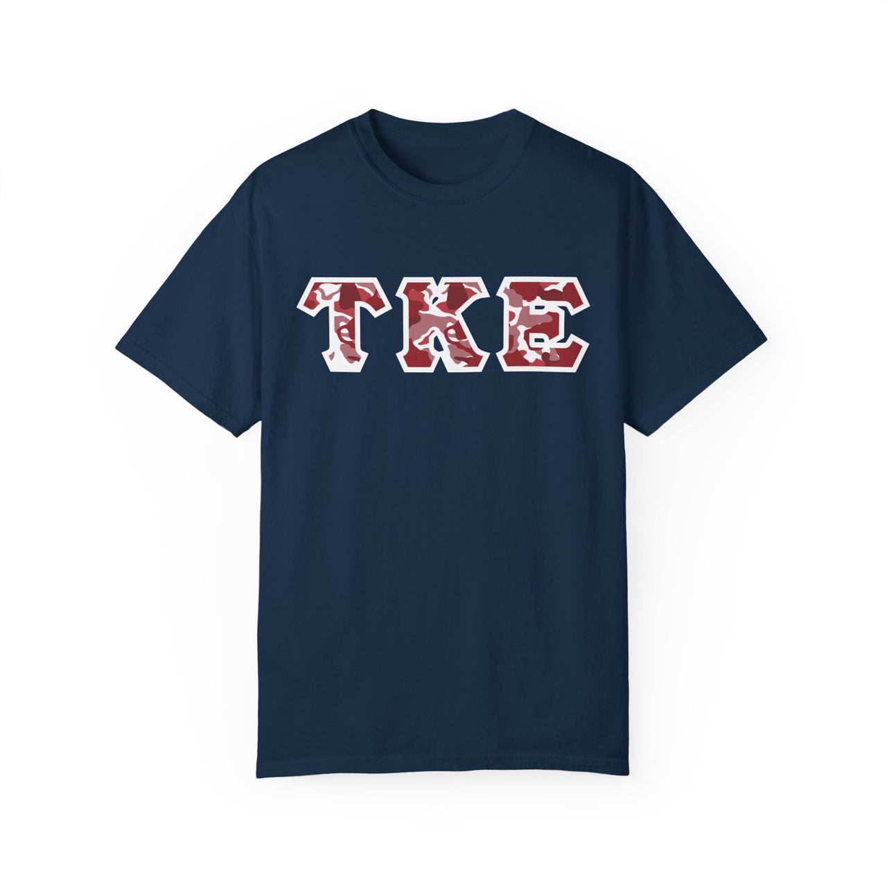 Tau Kappa Epsilon Printed Letter T-Shirt | Red Camouflage