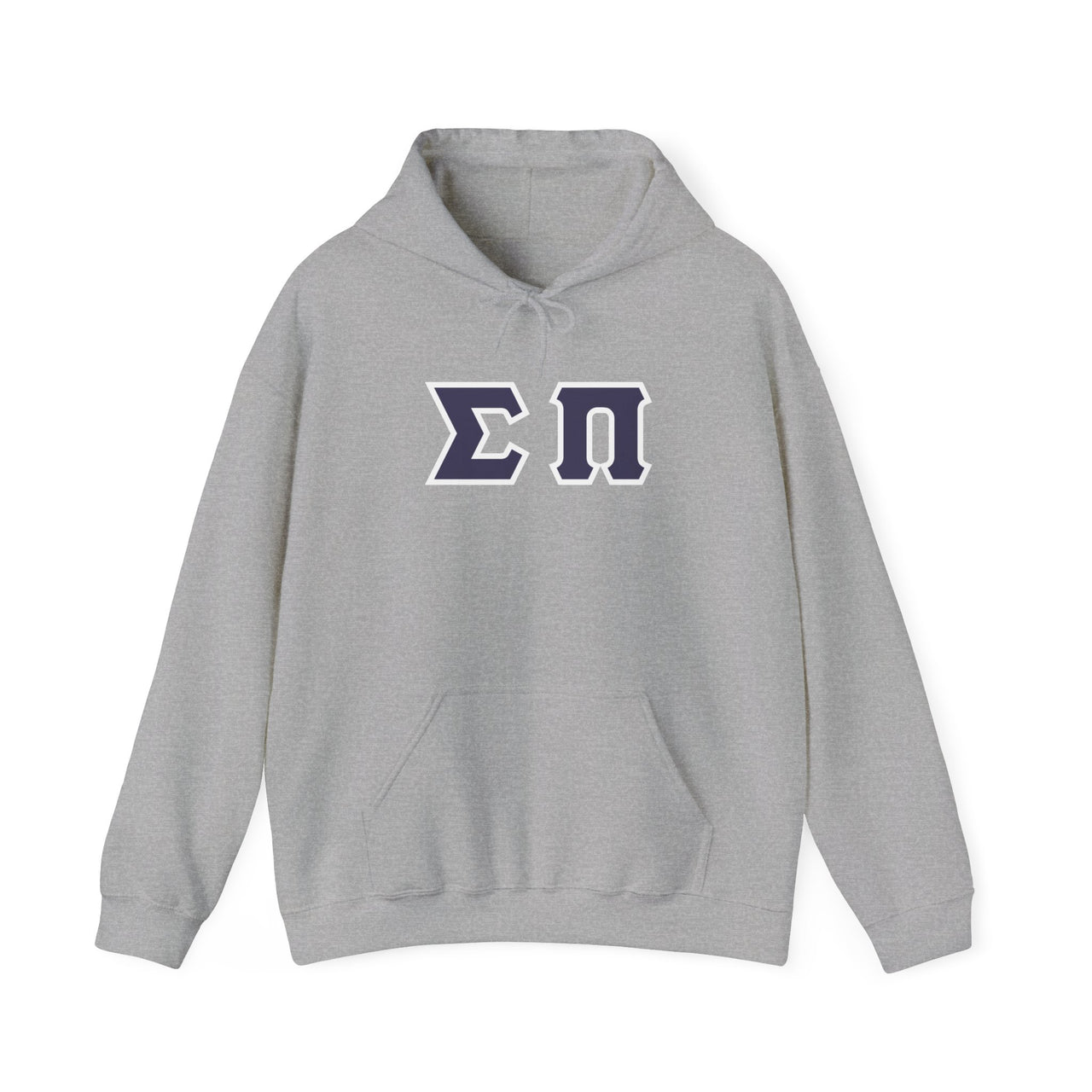 Sigma Pi Printed Letter Hoodie | Purple with White Border