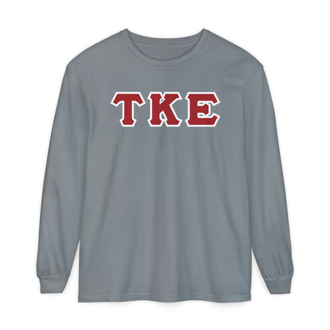 Tau Kappa Epsilon Printed Letter Long Sleeve | Red with White Border