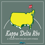 the kappa delta rho logo with a flag on it