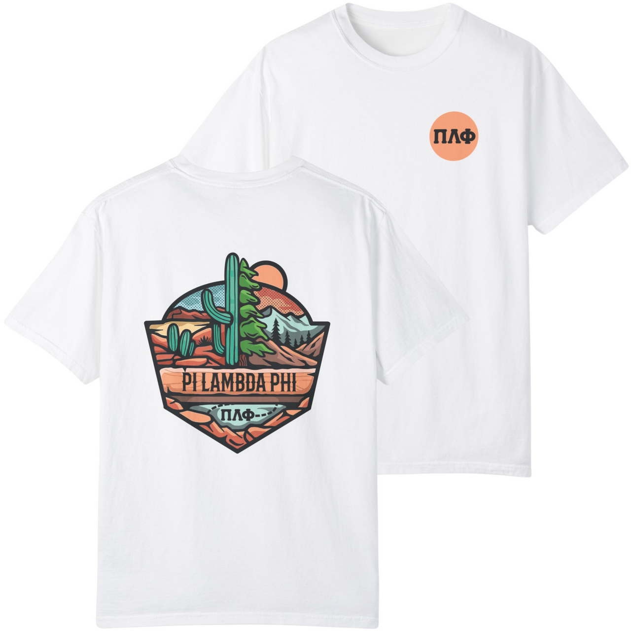 Pi Lambda Phi Graphic T-Shirt | Desert Mountains