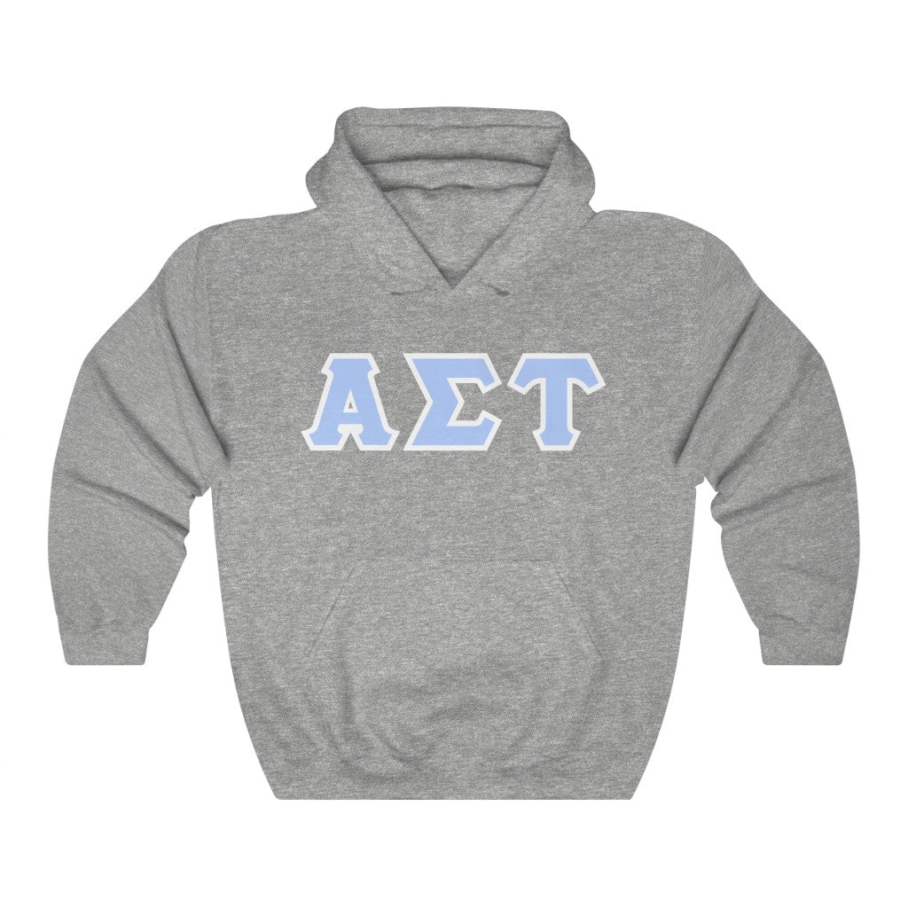 AST Printed Letters | Light Blue with White Border Hoodie