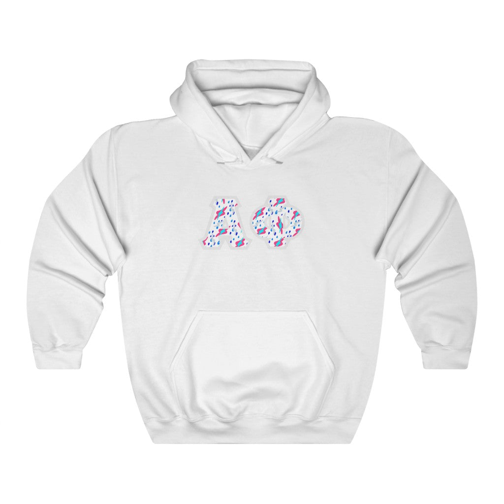 Alpha Phi Printed Letters | Bayside White Hoodie