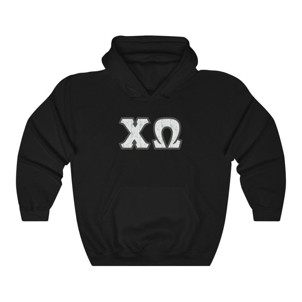 Chi Omega Printed Letters | Marble Print Hoodie