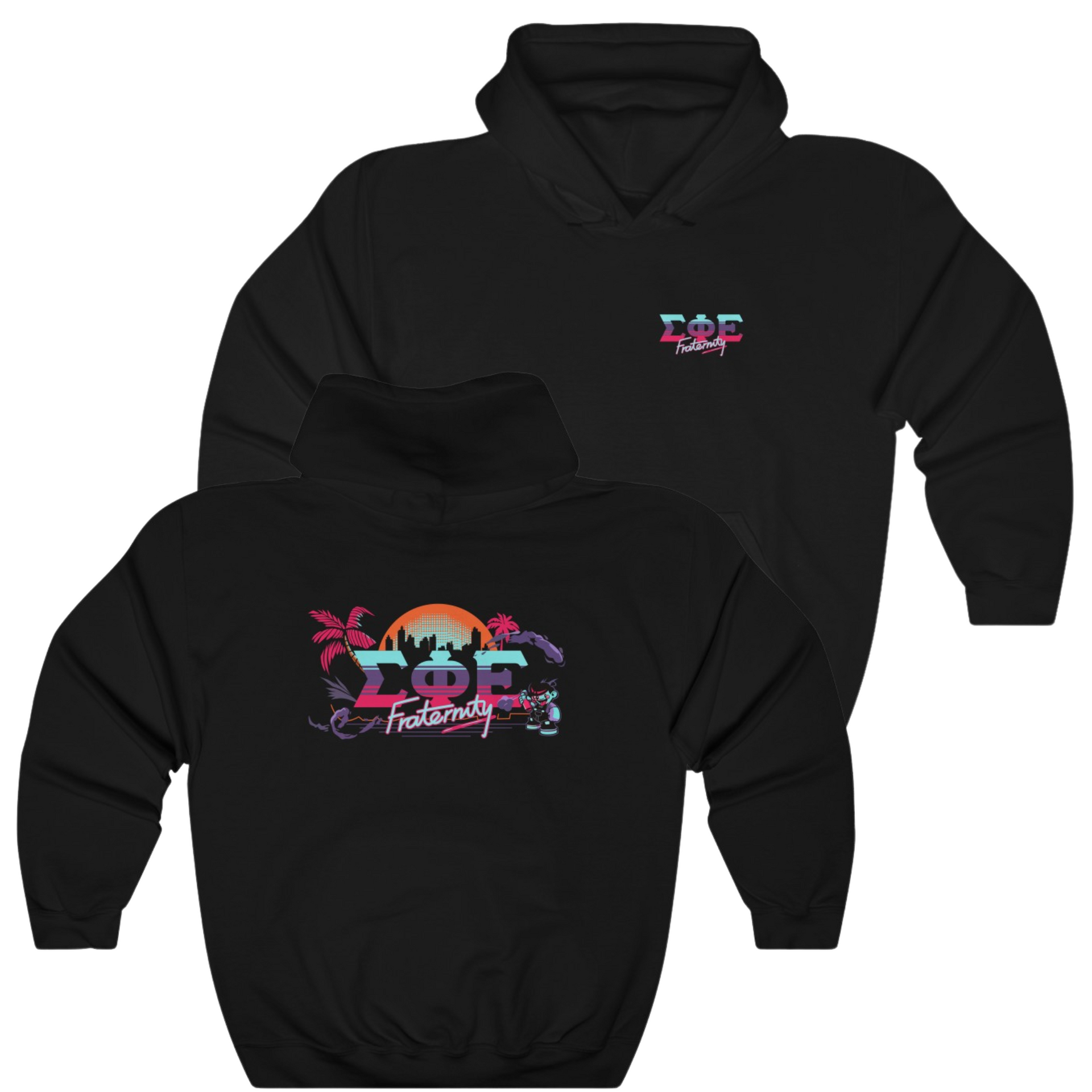 Black Sigma Phi Epsilon Graphic Hoodie | Jump Street | SigEp Clothing - Campus Apparel