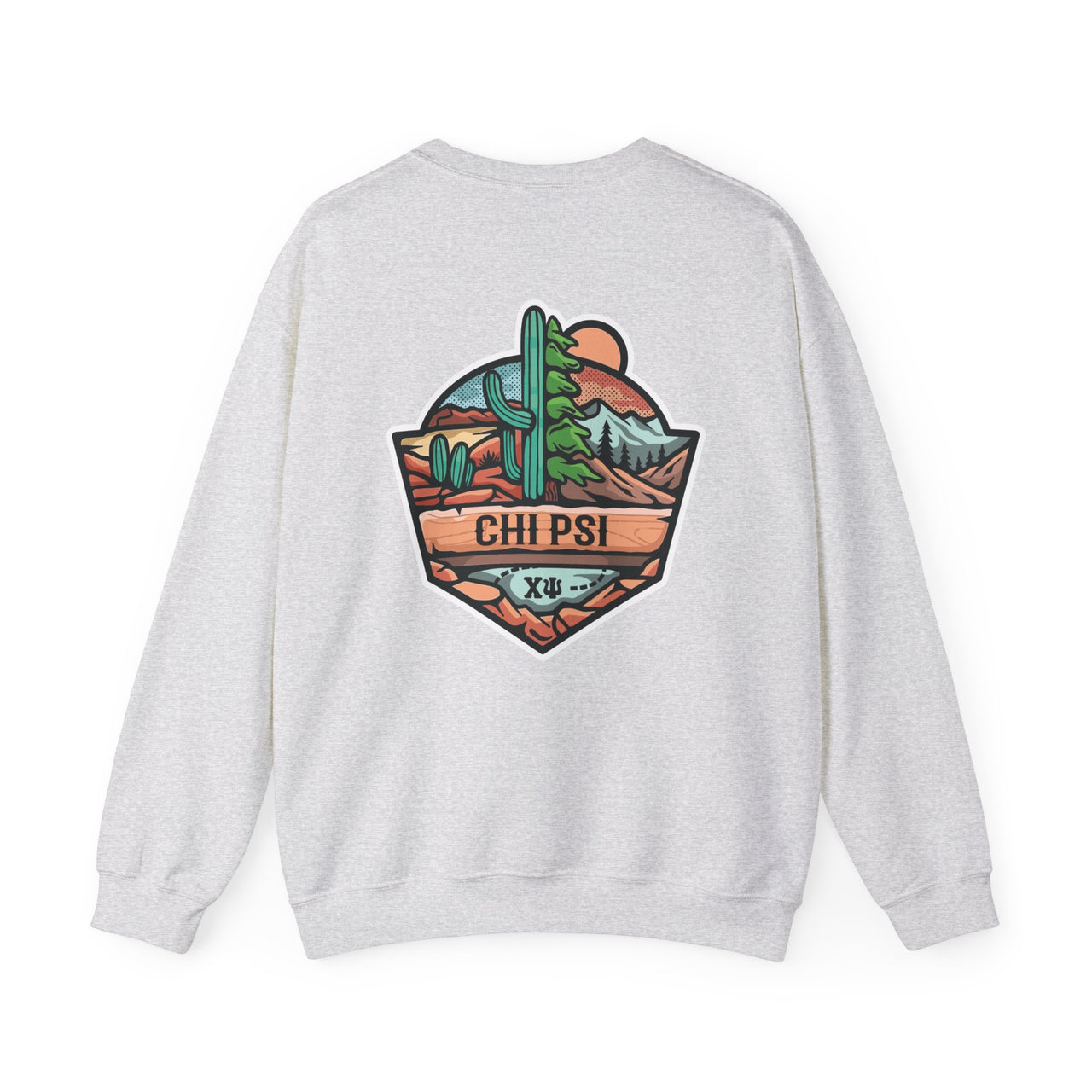 Chi Psi Graphic Crewneck Sweatshirt | Desert Mountains