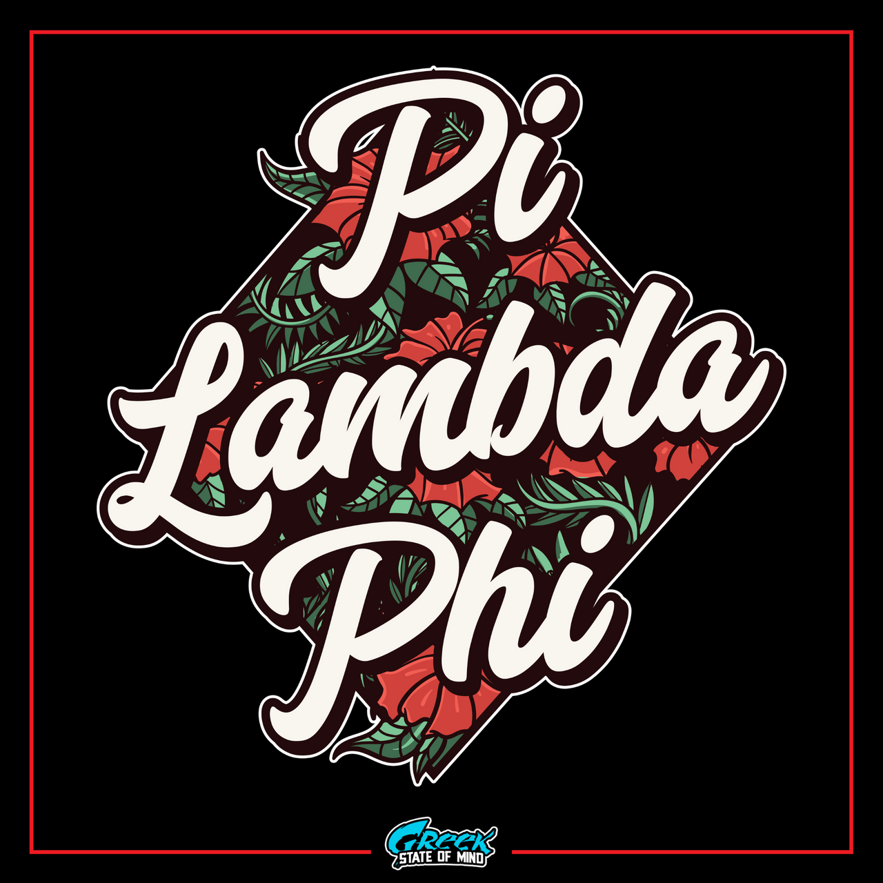 a black background with a white lettering that says pi lamba phu