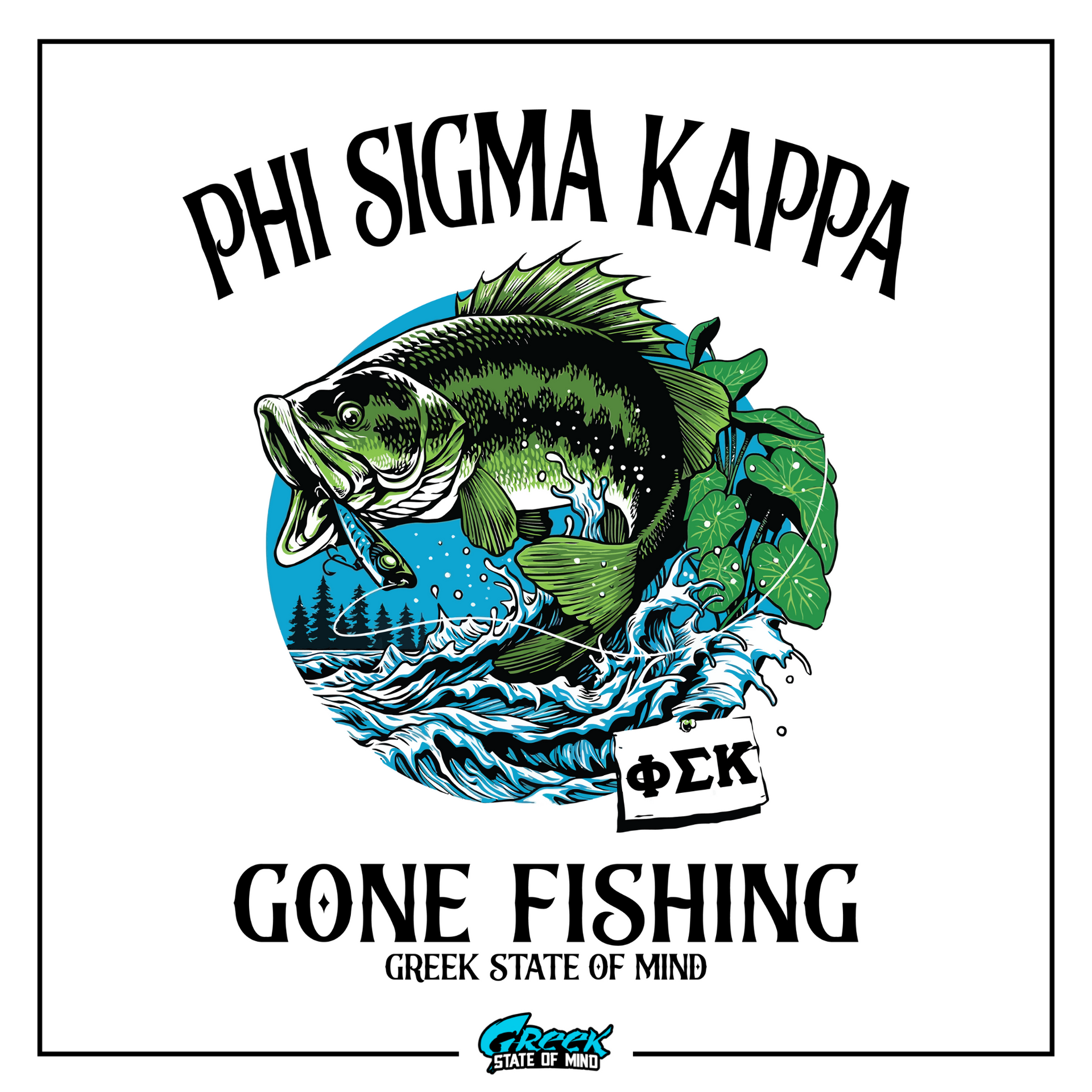 a sign that says, phi sigma karpa gone fishing