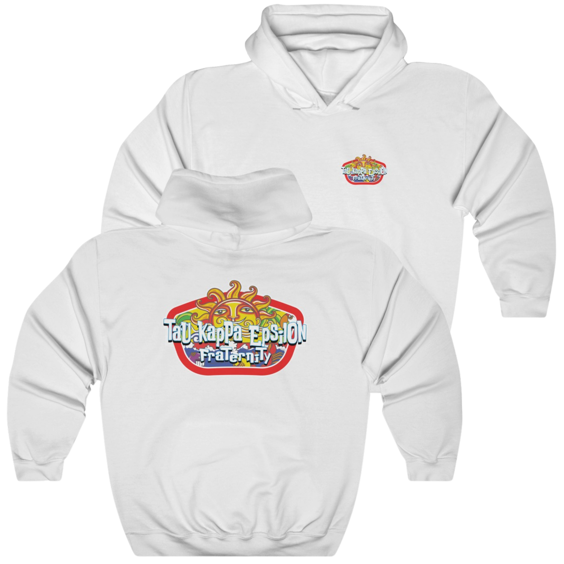 White Tau Kappa Epsilon Graphic Hoodie | Summer Sol | Tau Kappa Epsilon Fraternity