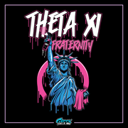 the statue of liberty with the words, thea x, and the statue of