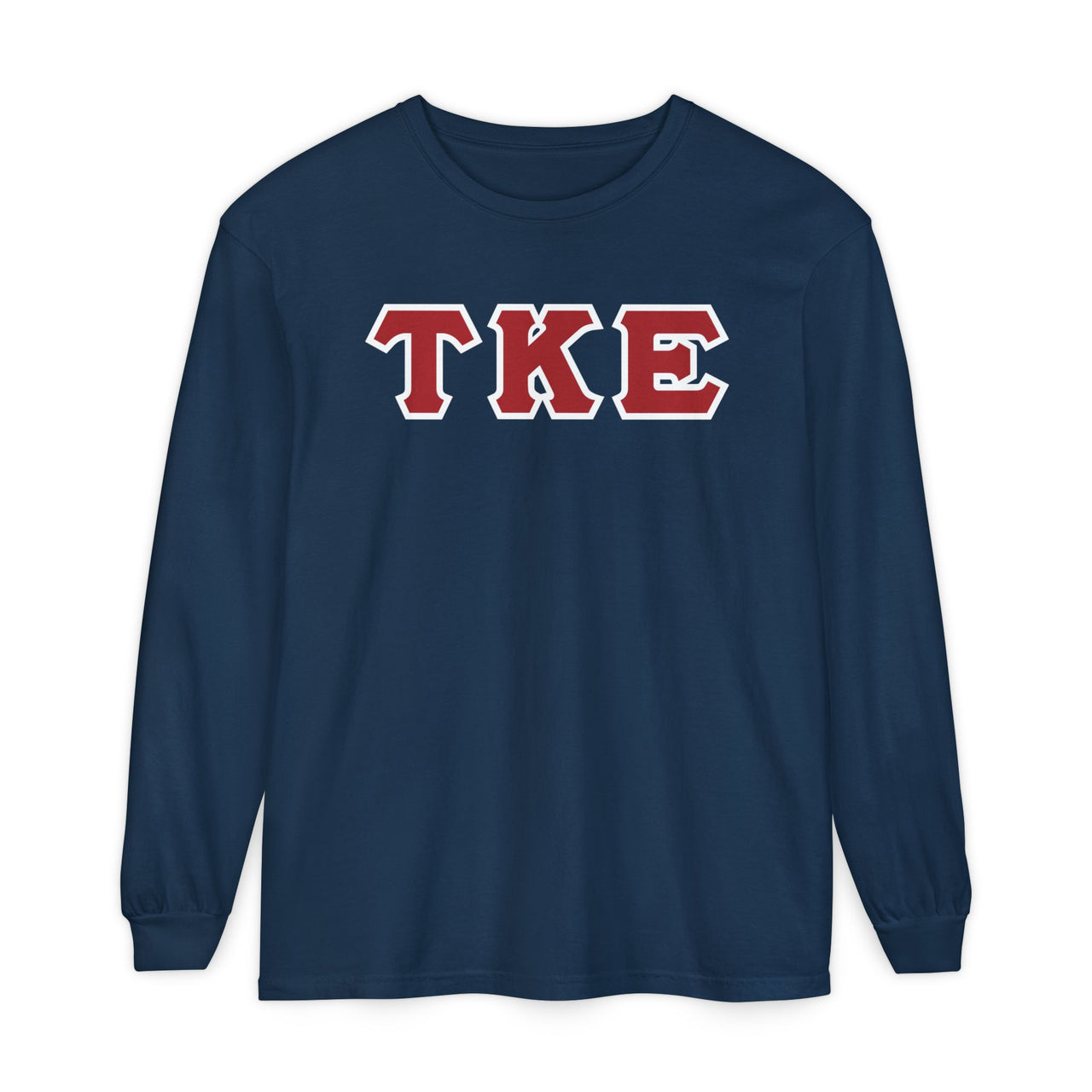 Tau Kappa Epsilon Printed Letter Long Sleeve | Red with White Border