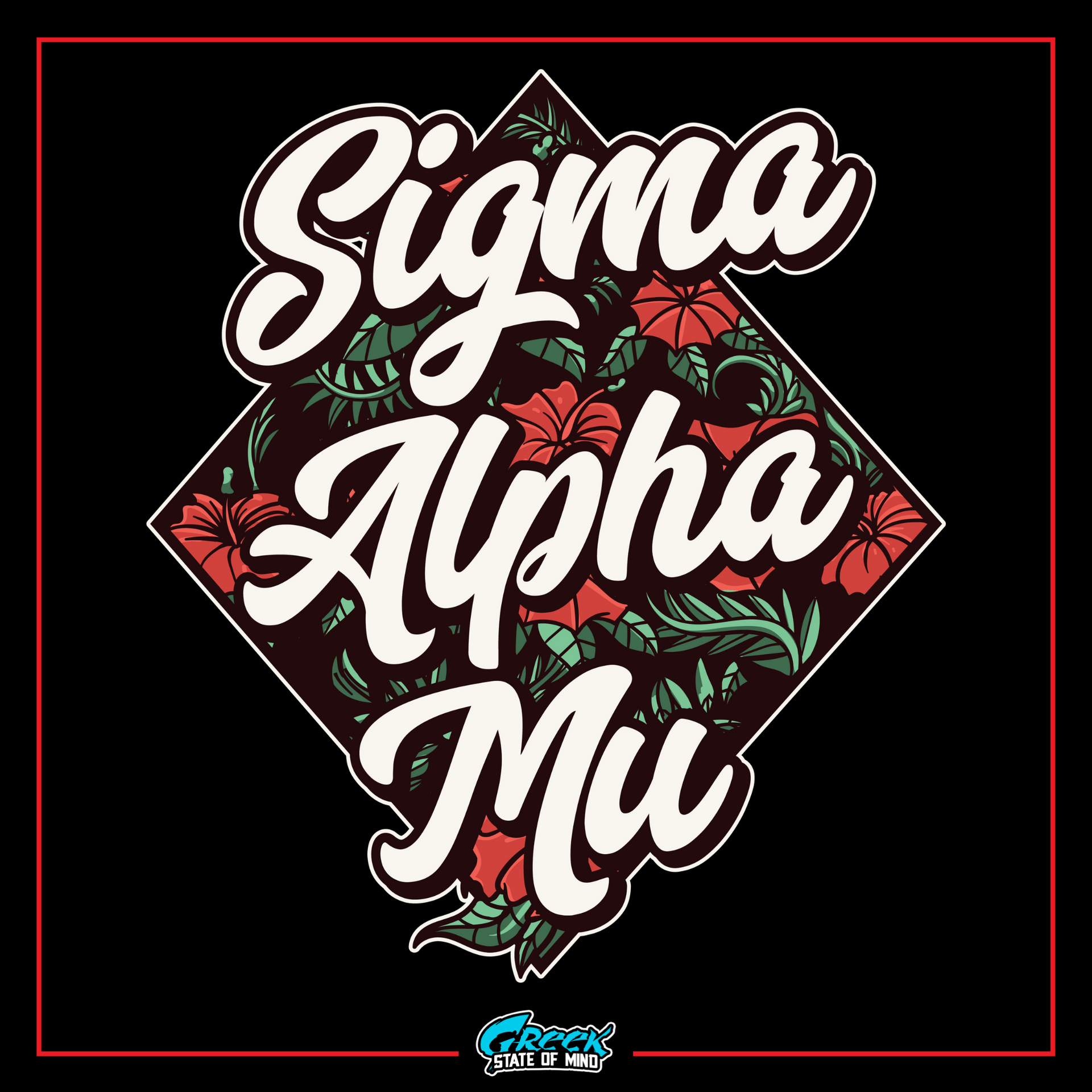 a black and red poster with the words, signa alpha miu