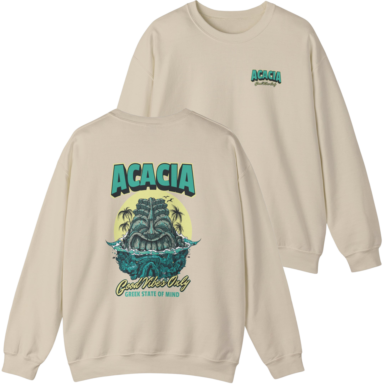 Acacia Graphic Crewneck Sweatshirt | Good Vibes Only