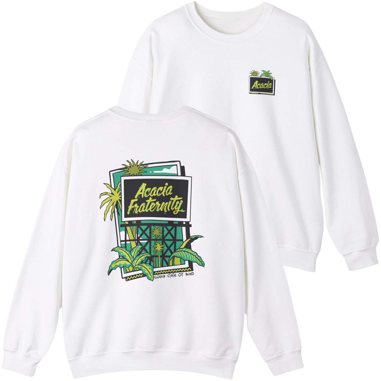 Acacia Graphic Crewneck Sweatshirt | Tropical Billboard