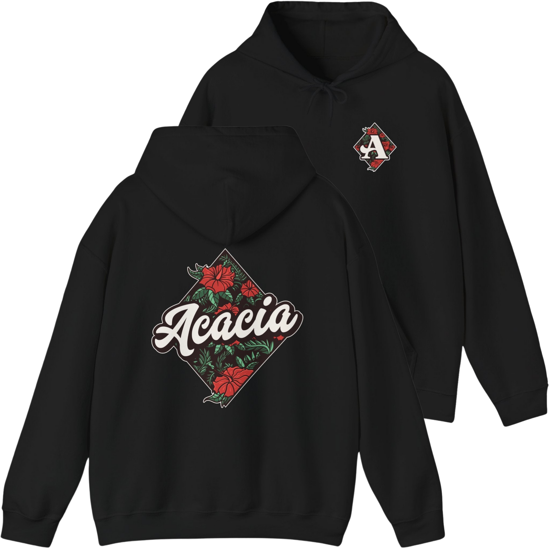 Black Acacia Graphic Hoodie | Aloha