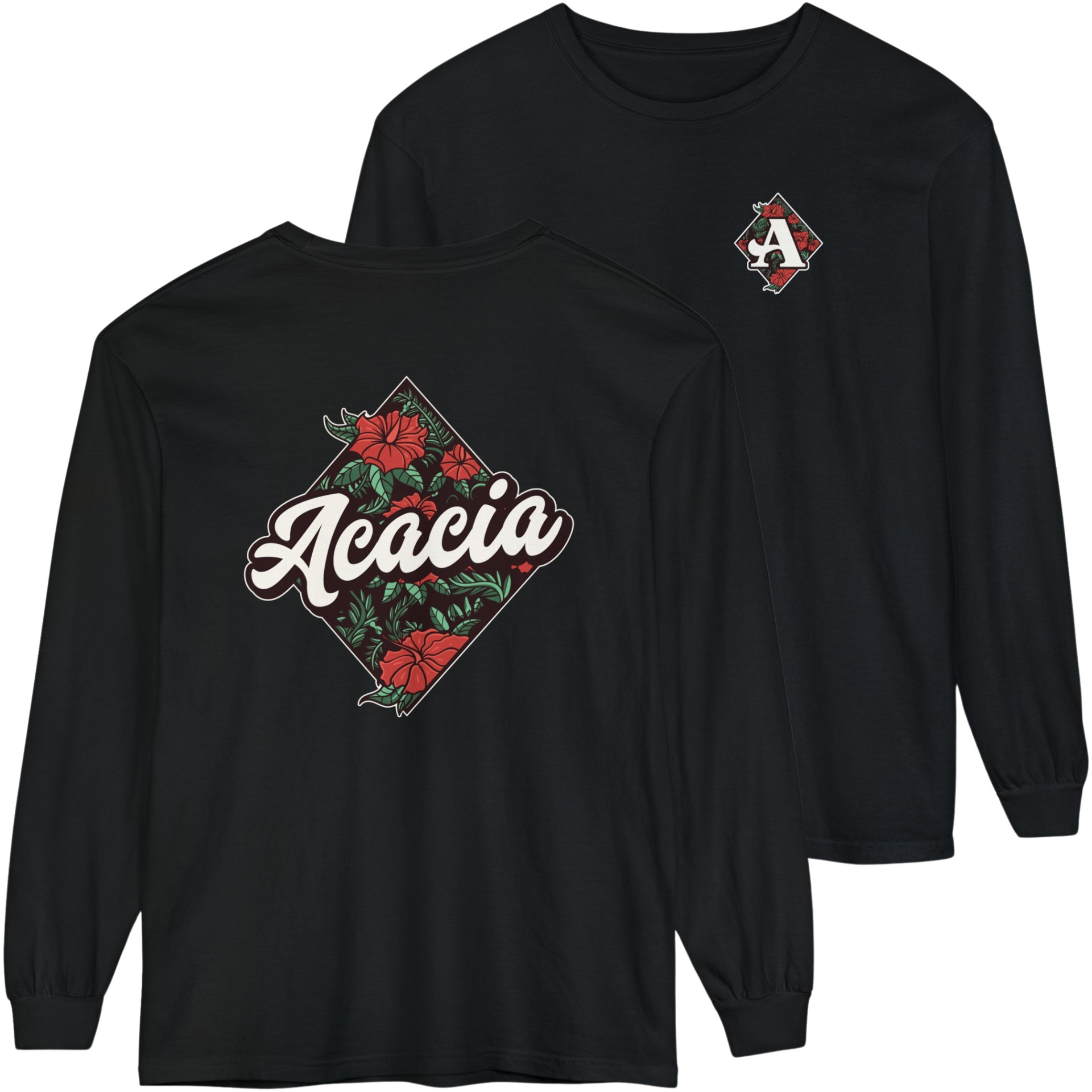 Black Acacia Graphic Long Sleeve | Aloha