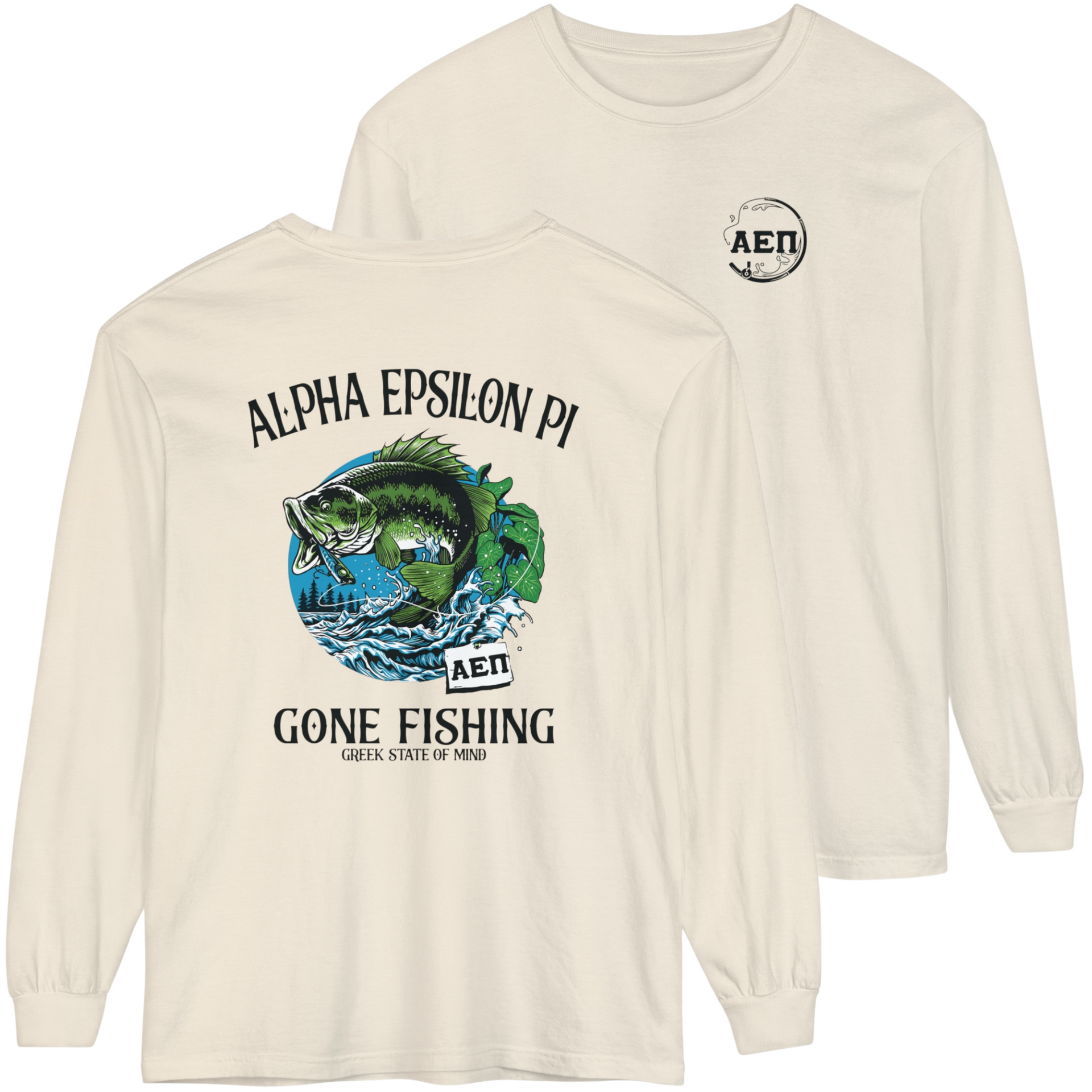 ivory Alpha Epsilon Pi Graphic Long Sleeve | Gone Fishing