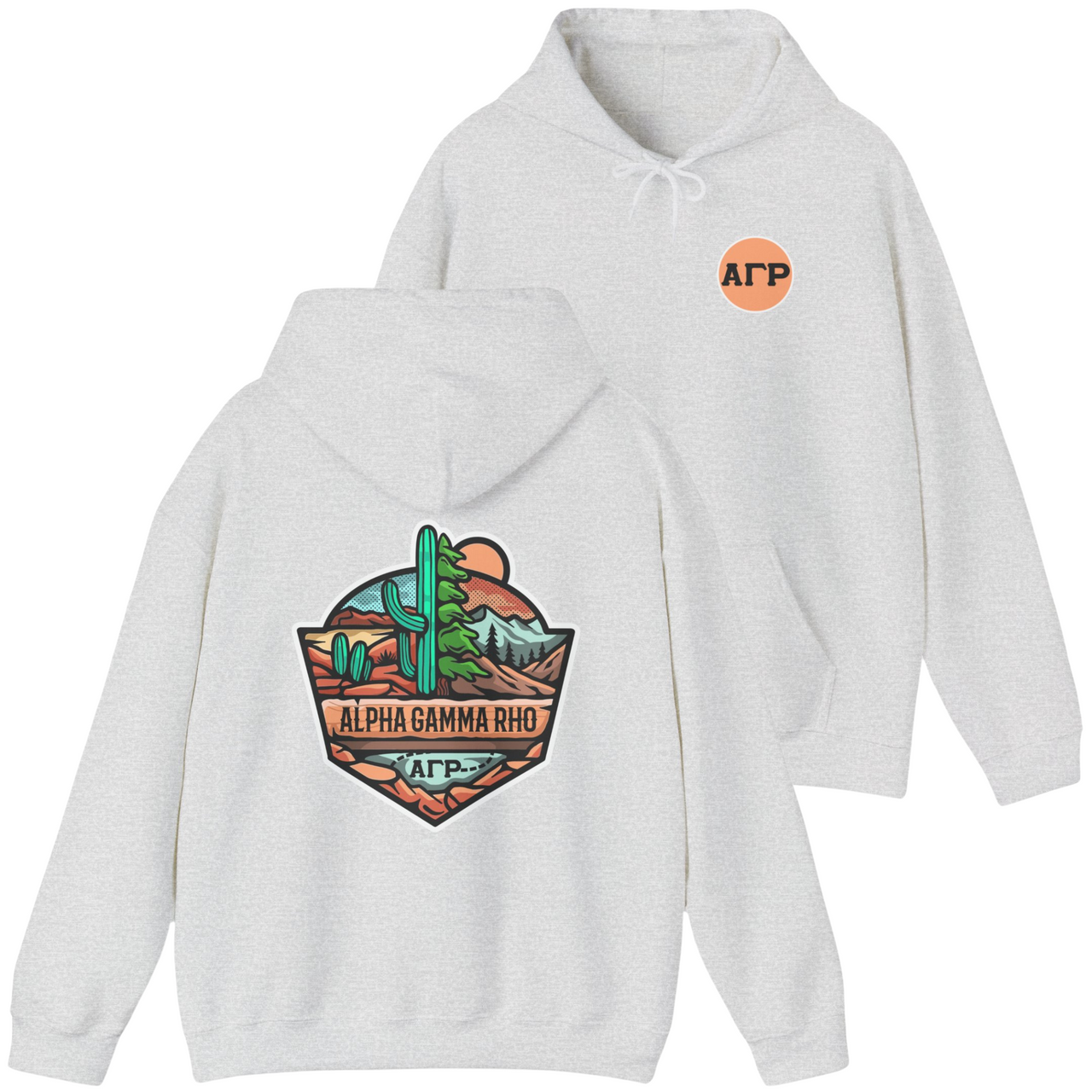 Alpha Gamma Rho Graphic Hoodie | Desert Mountains