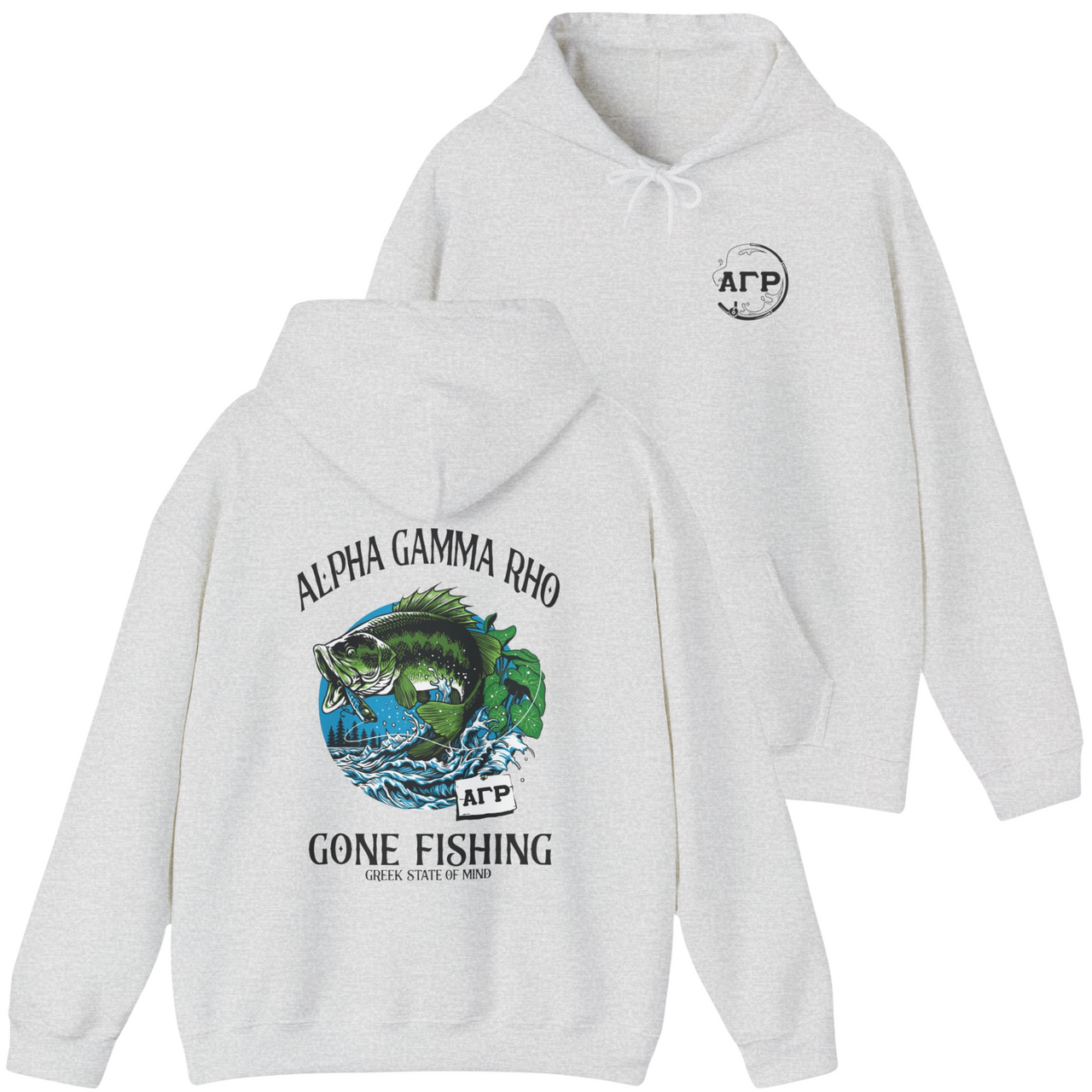 Alpha Gamma Rho Graphic Hoodie | Gone Fishing