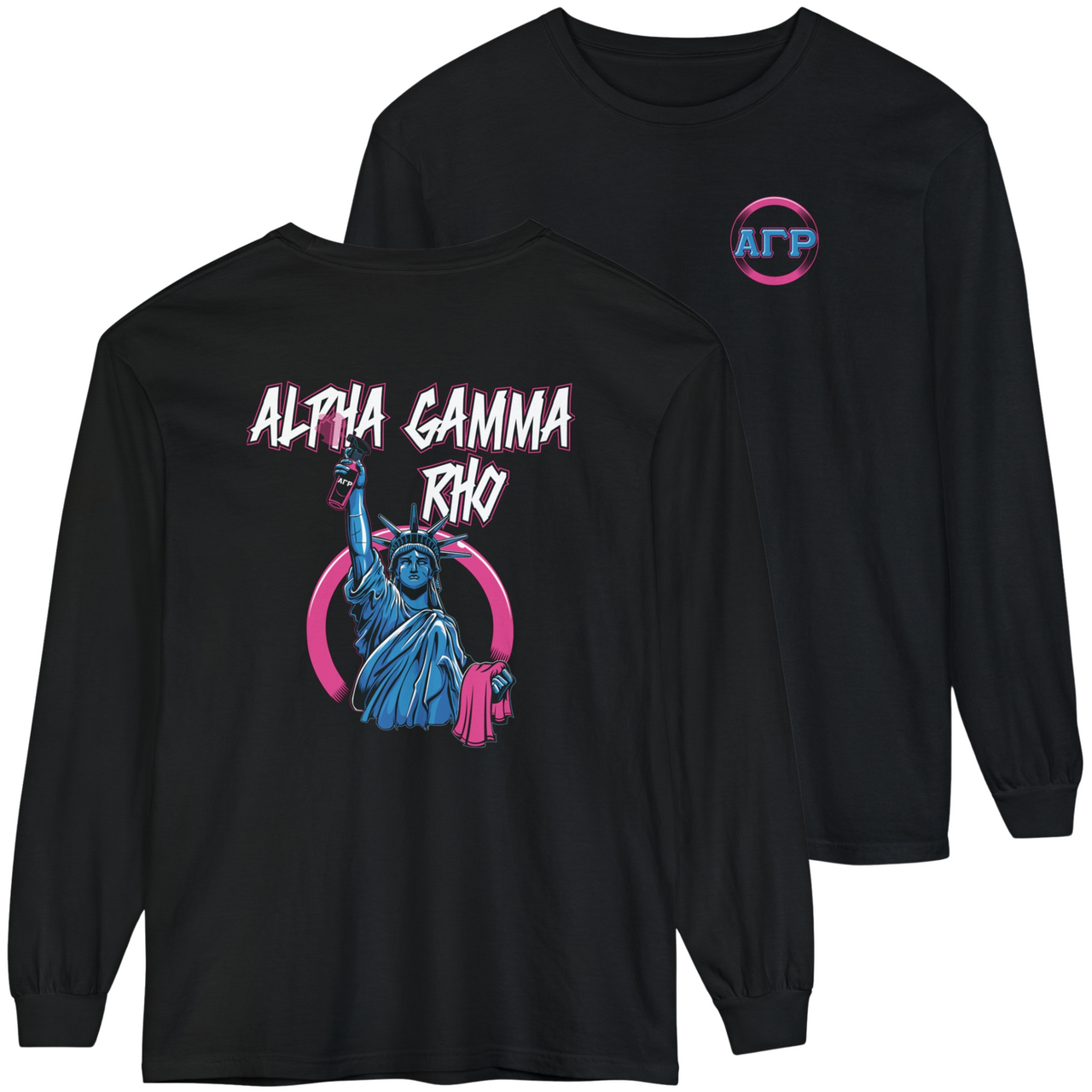 black Alpha Gamma Rho Graphic Long Sleeve | Liberty Rebel