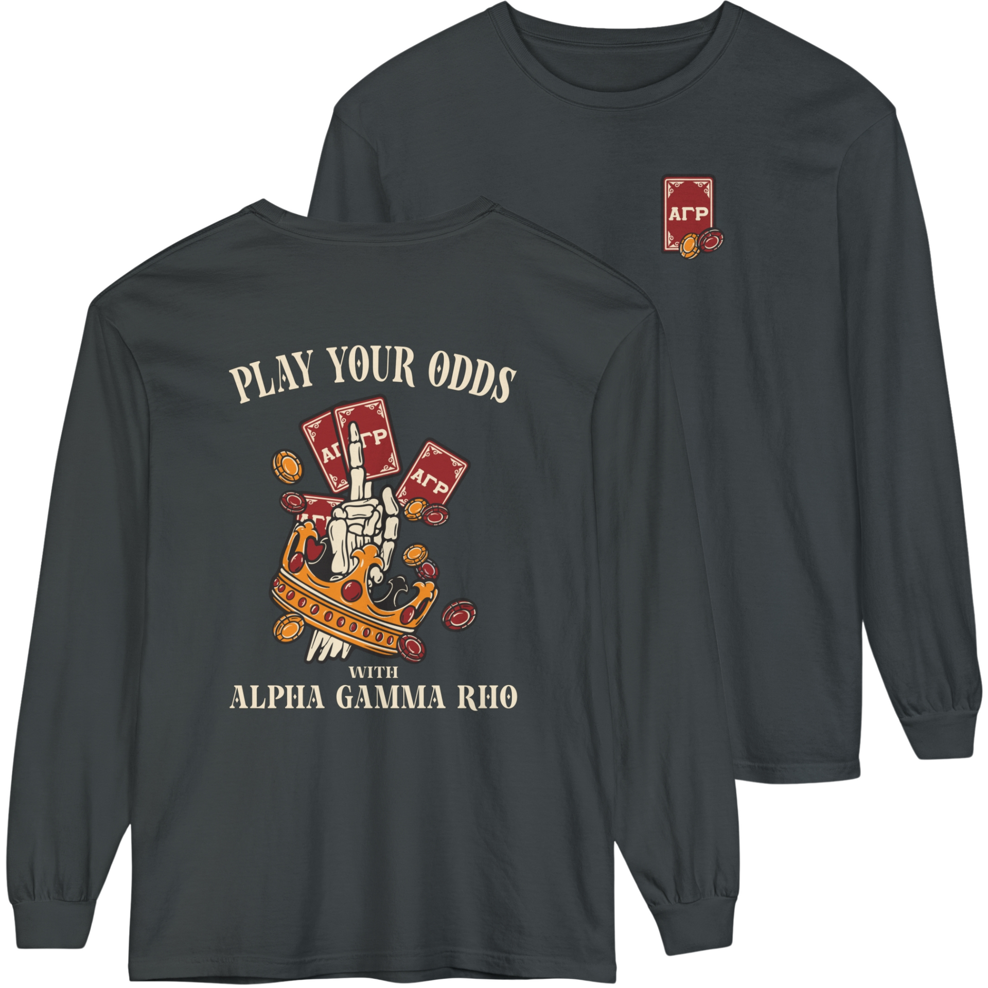 graphite Alpha Gamma Rho Graphic Long Sleeve | Play Your Odds